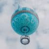 Aquamarine Hot Air Balloon Rises Into Puffy Clouds paint by numbers