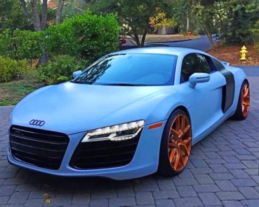 Audi R8 Matte Blue paint by numbers