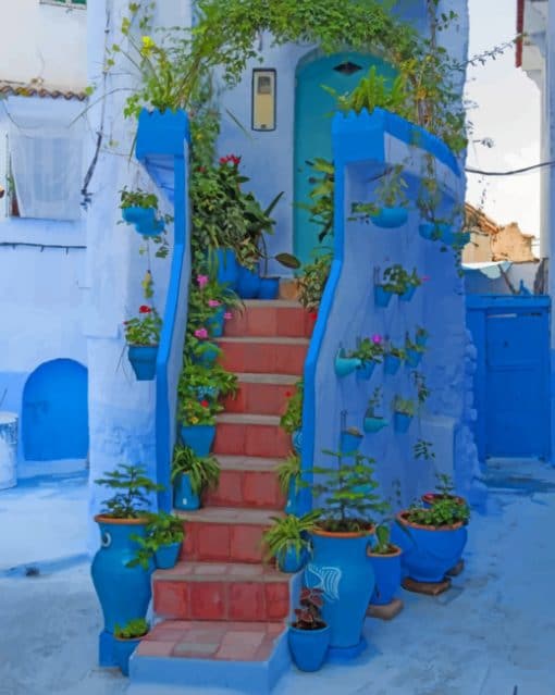 Beautiful Old House Chefchaouen City paint by numbers