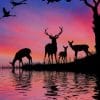 Deers In The Forest Silhouette paint by numbers