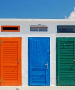 five Colorful Doors paint by numbers