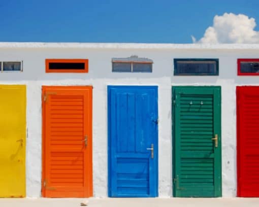 five Colorful Doors paint by numbers