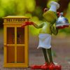 Frog Waiter Beside Telephone Booth paint by numbers