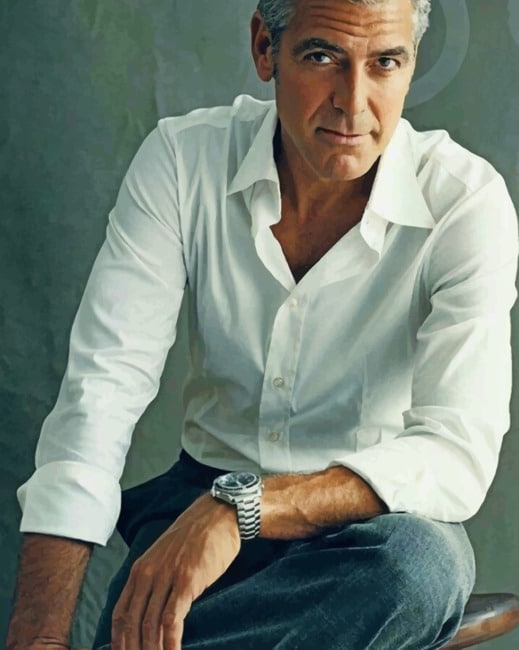 George Clooney - Actors Paint By Numbers - NumPaint - Paint by numbers