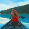 Girl On Kayak Boat paint by numbers