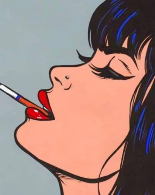 Girl Smoking Pop Art paint by numbers