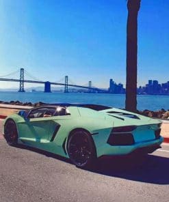 Green Lamborghini paint by numbers