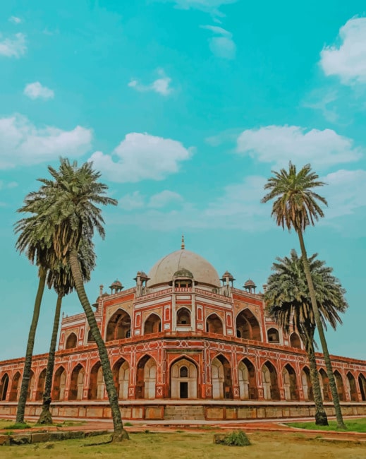 Humayun Tomb And Trees paint by numbers
