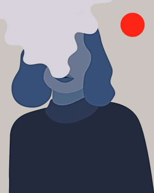 Illustration Of A Girl Minimalist Art paint by numbers