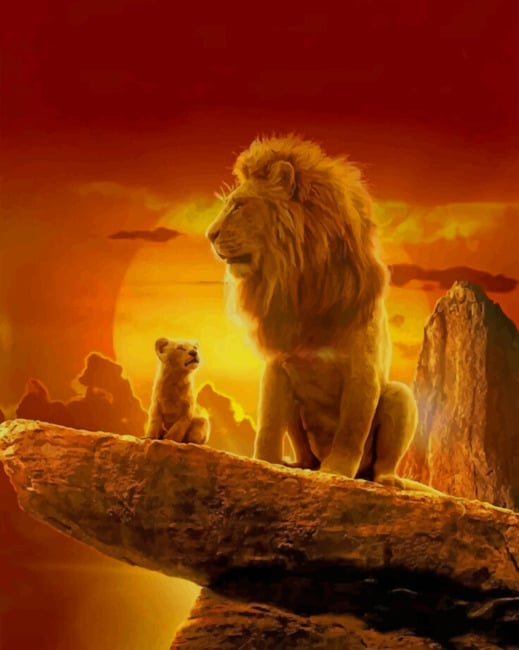 Lion King Animation - Paint By Numbers - Num Paint Kit