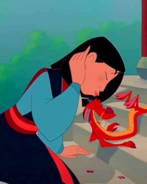 Mulan And Mushu paint by numbers