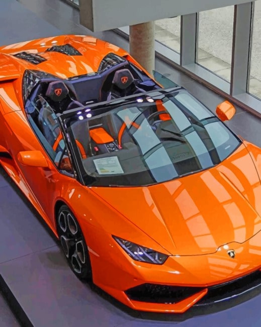 Orange Lamborghini Huracan - Cars Paint By Numbers - Paint by numbers