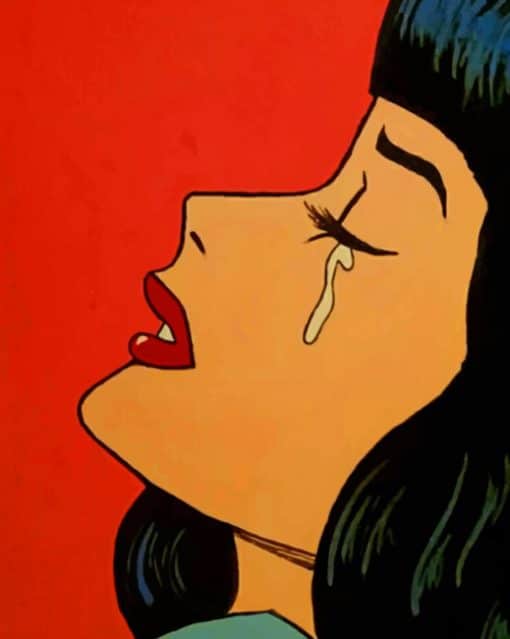 Pop Art Crying Girl paint by numbers
