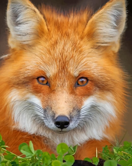 Red Fox Face - Animals Paint By Numbers - NumPaint - Paint by numbers