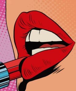 Red Lips Pop Art paint by numbers