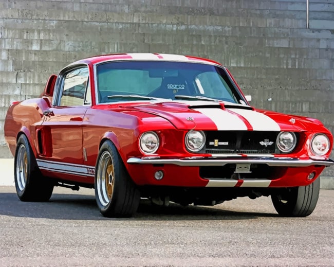 Red Shelby Gt500 - Cars Paint By Numbers - NumPaint - Paint by numbers