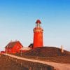 Red Tower Light House In Farmlands paint by numbers