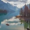 Spirit Island Maligne Lake Canada paint by numbers