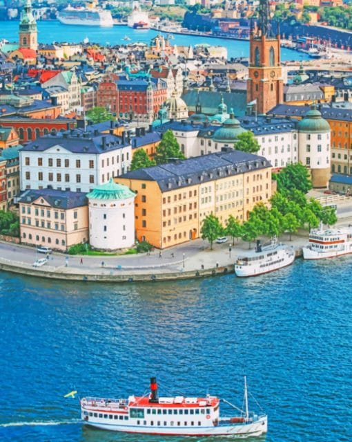 Sweden Seascape Stockholm paint by numbers