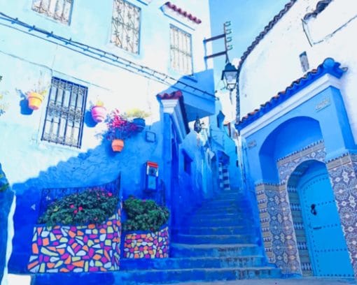 The Blue City Morocco paint by numbers