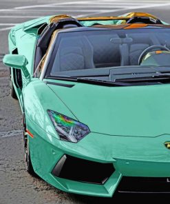 Turquoise Lamborghini paint by numbers