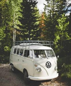 White VW Bus paint by numbers