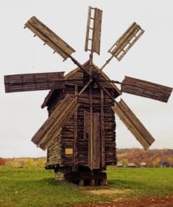 Wooden Windmill Model paint by numbers