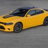 Yellow Dodge Charger Car paint by numbers