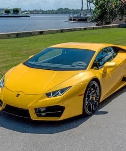 Yellow Lamborghini Aventador paint by numbers