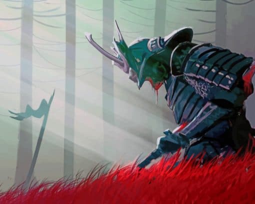 Animated Samurai Warrior paint by numbers