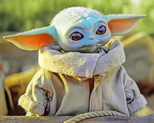 Lone Baby Yoda - Movies Paint By Number - NumPaint - Paint by numbers