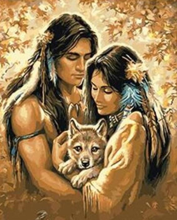 Native American Couple paint by numbers
