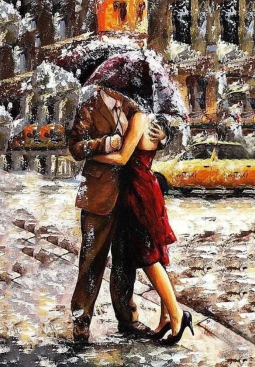 Hug in the rain paint by numbers