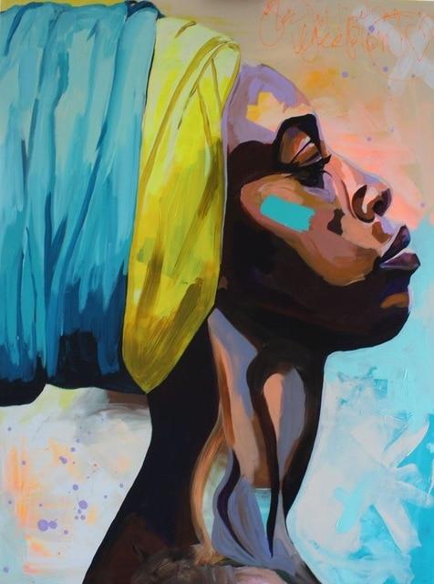 Older Black Woman paint by numbers