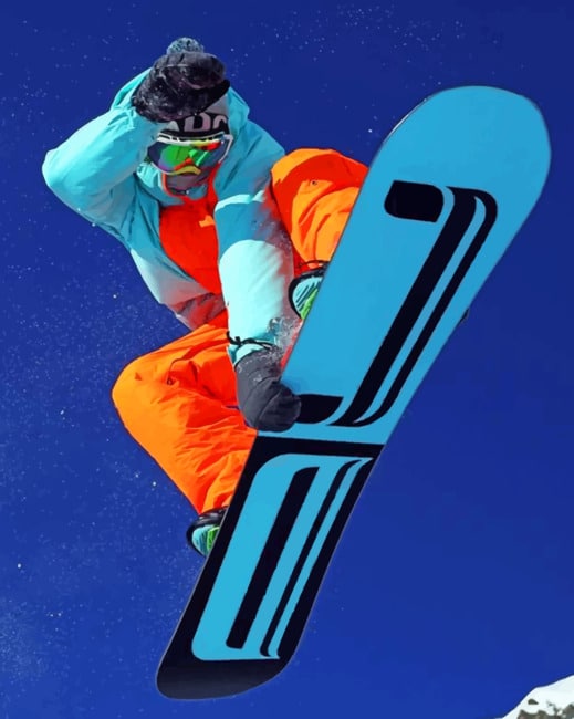 Flying Snowboard Paint By Numbers