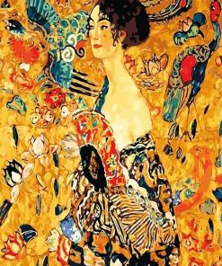Lady With Fan Gustav Klimt Abstract Paint by numbers