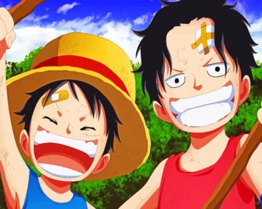 Luffy and Ace - Animations Paint By Number - Num Paint Kit