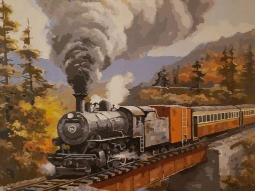 Mountain Train paint by numbers