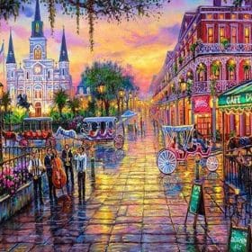 Colorful Jackson Square New Orleans paint by numbers