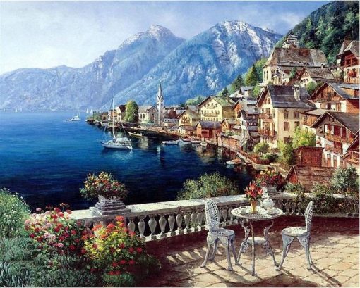 RUOPOTY-Frame-Austria-Town-Landscape-DIY-Painting-By-Numbers-Modern-Wall-Art-Canvas-Painting-Home-Decoration