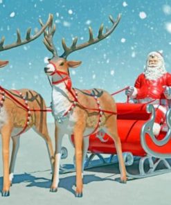 Santa And Reindeer paint by numbers