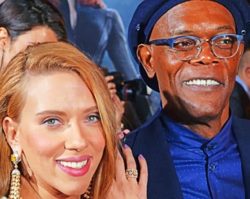 Scarlett Johansson And Samuel Jackson Paint By Numbers