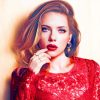 Scarlett Johansson In Red Paint By Numbers