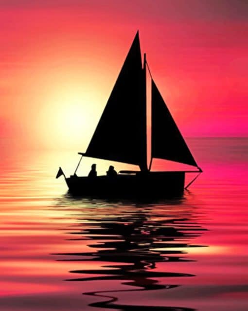 Silhouette Boat Paint By Numbers