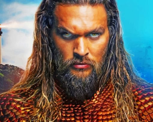 Strong Aqua Man Paint By Numbers