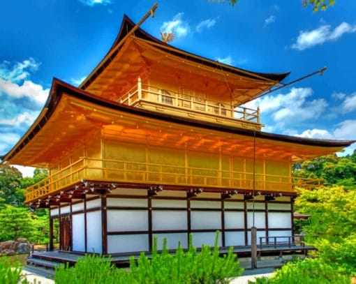 Temple Of The Golden Pavilion In Killua paint by numbers