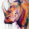 rhinoceros splatter paint by numbers