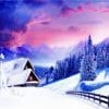 Winter Snowfall Mountain paint by numbers