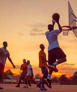 Basketball Match At Sunset paint by numbers