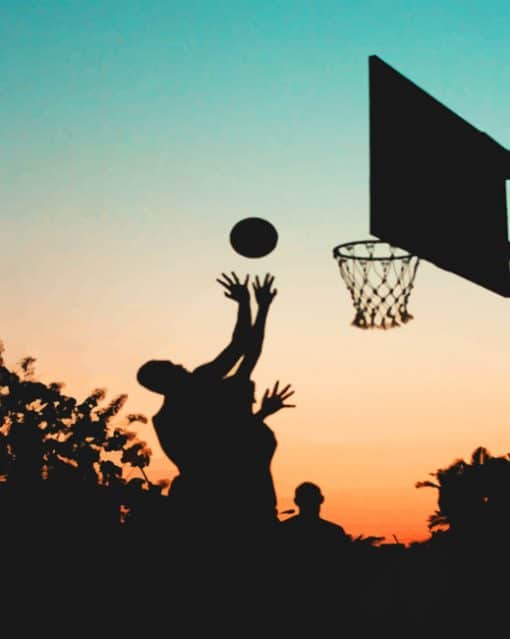 Basketball Silhouette At Sunset paint by numbers